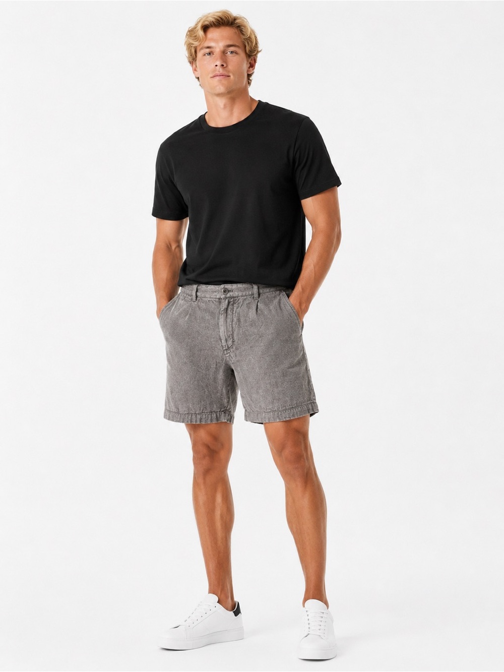 Banana Republic Gray Flat-Front Linen Men's Shorts